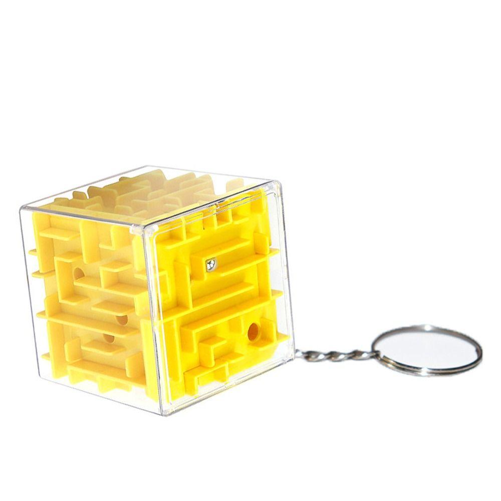 Six-sided 3D Maze Keychain Puzzle Toy Rolling Ball keychain Baby Shower Maze Toys Keyring  Gift Bag