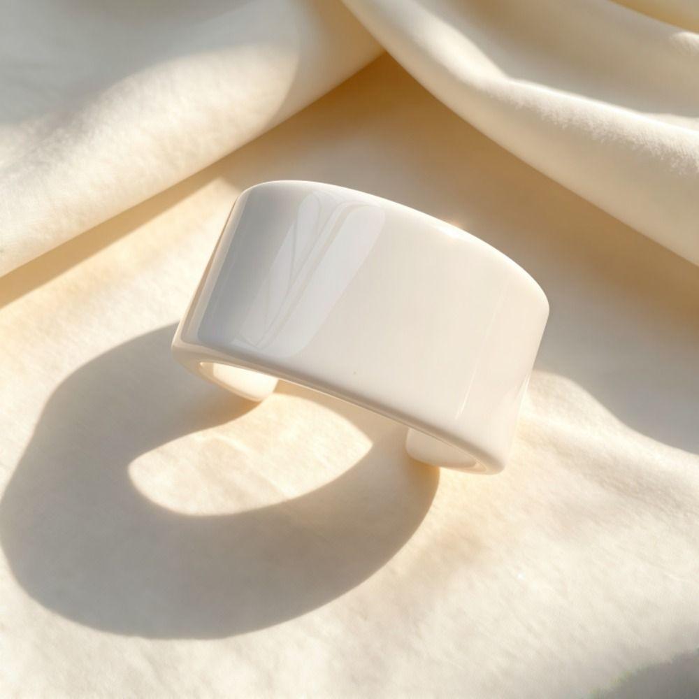 Simple Color Half Cuff Bracelet Transparent Open Mouth Bangle Popular Elegant Wristband for Girls