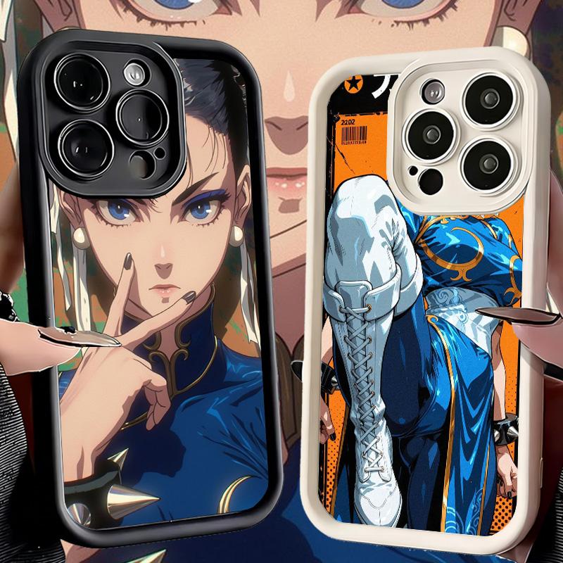 Phone Case for iPhone 17 Air 16E 15 16 Pro Max ChunLi S-Street F-FighterS Cover 14 Plus 13 12 Mini Soft Shell Silicone Fundas