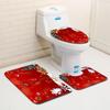 Christmas Bathroom Floor Mat Toilet Three-Piece Set