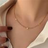 Elegant Titanium Steel Necklace with Three Small Hearts - Women's Fashionable and Delicate Clavicle Chain