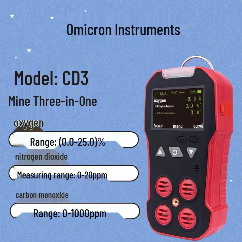 Baoshian 4-in-1 Portable Gas Detector: Methane, Oxygen, CO, H2S