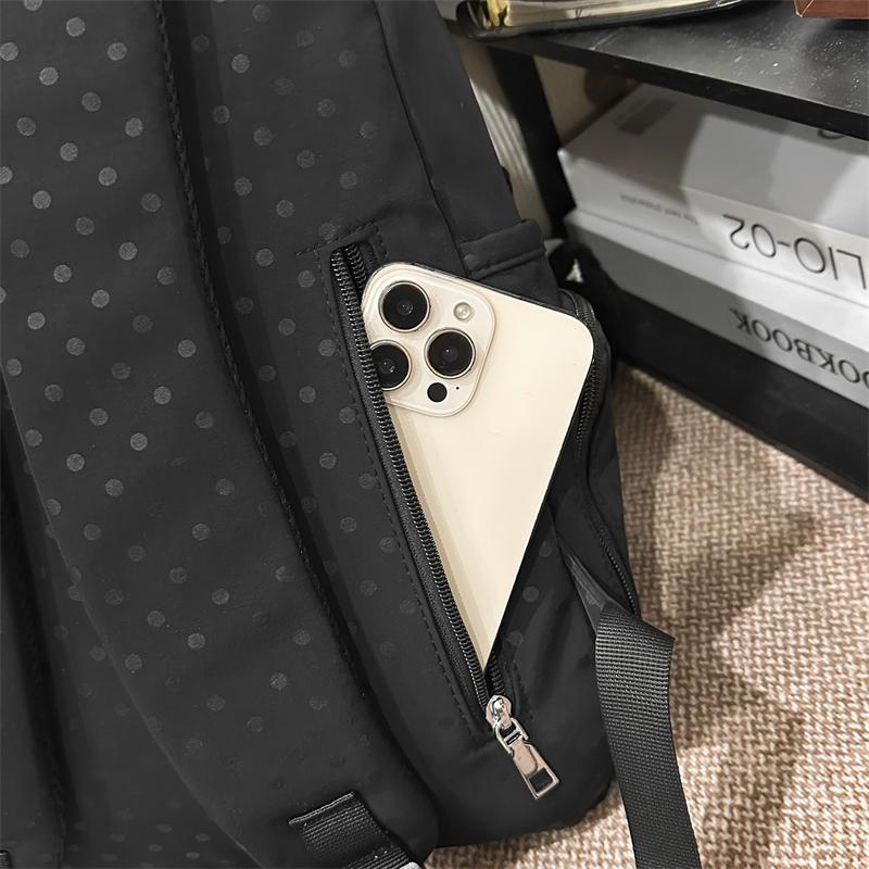 Cute Polka Dot Backpack – Fashionable & Functional School Bag for Men & Women – Perfect for Daily Use