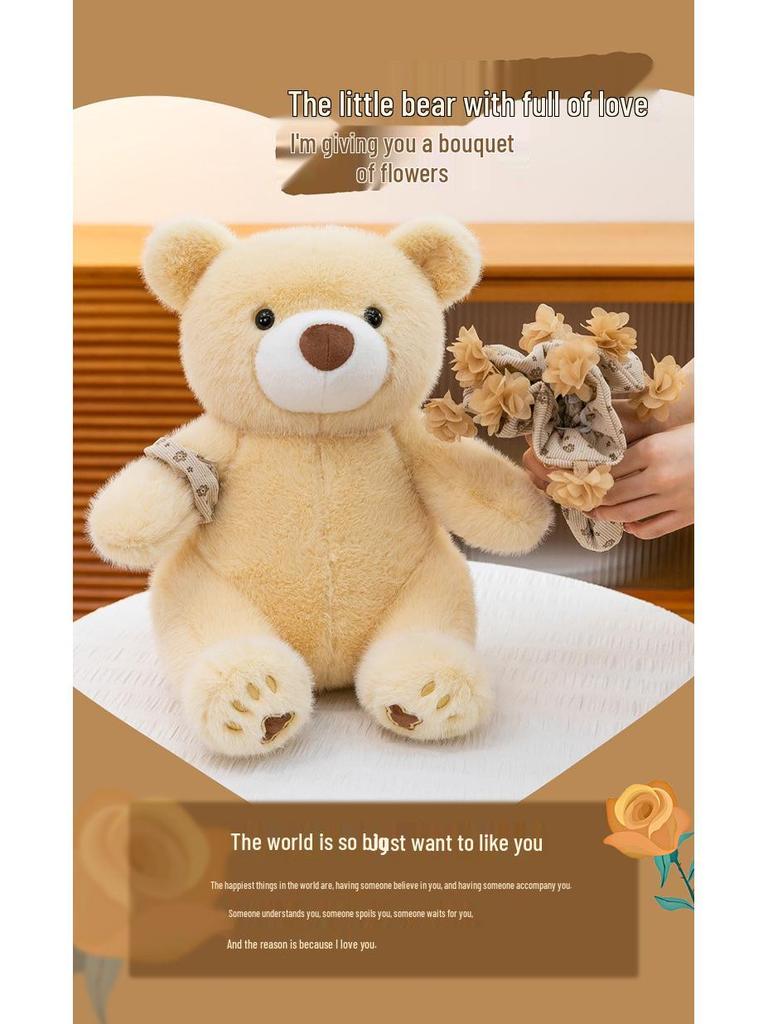 Cute Cartoon Hairband Teddy Bear Plush for Valentine's Confession Gift