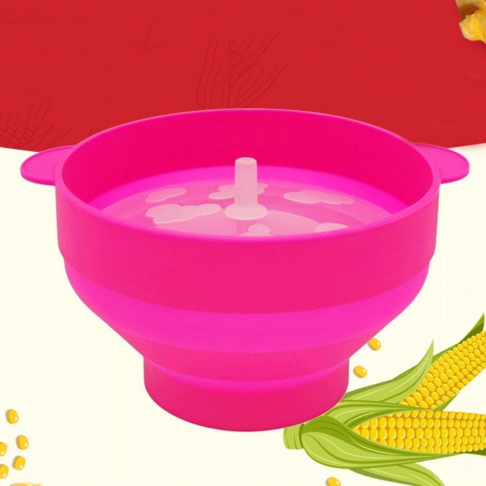 DIY Microwave Popcorn Bowl Bucket Red Fruit Dish Popcorn Maker with Lid Chips  Family