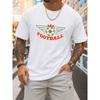 Football Wings Graphic Tee Men T-shirt Casual Attire, Suitable for the Office, Dates, Printed T-shirts, Streetwear Soft and Comfortable