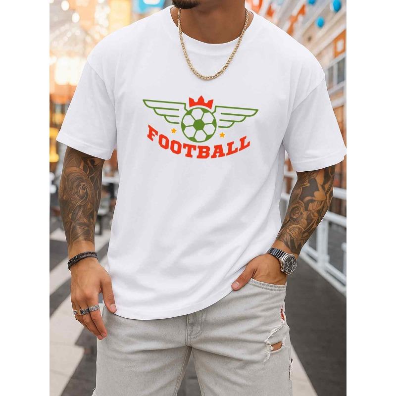

Football Wings Graphic Tee Men T-shirt Casual Attire, Suitable for the Office, Dates, Printed T-shirts, Streetwear Soft and Comfortable 4XL