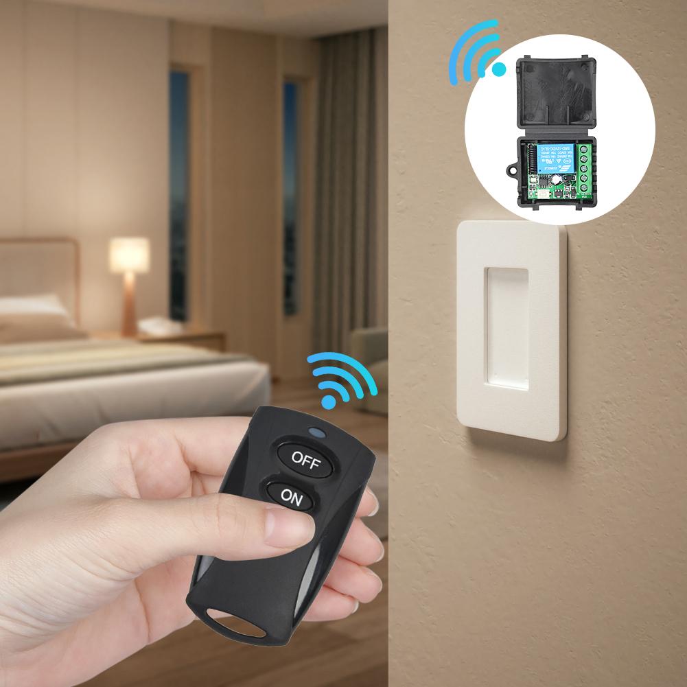 433MHz Remote Control Switch 1CH DC 12V Mini Module 10A RF Wireless Remote Control On Off Transmitter for LED Access Door System