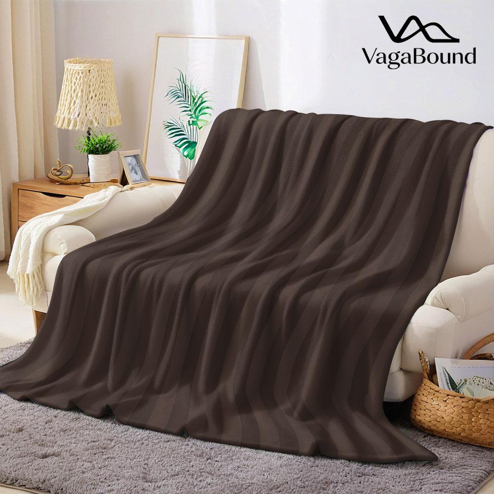 Solid Vertical Stripe Flannel Blanket Warm Soft Halloween Christmas Couch Warm Cozy Decorative Decor Gift for All Season