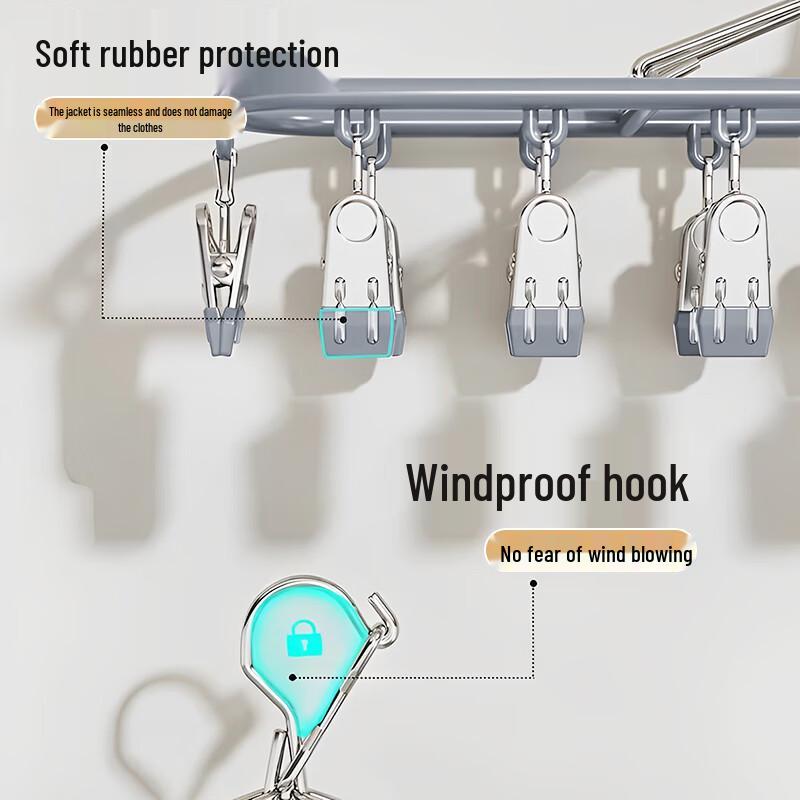 Stainless Steel Clothes Drying Rack with Clips