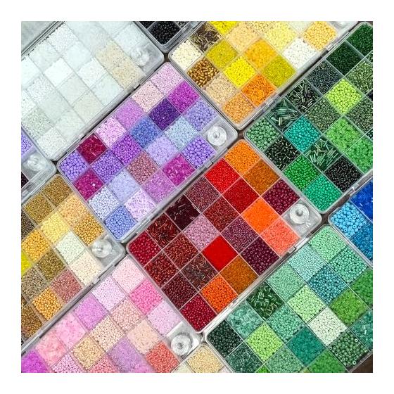 BetterJonny Glass Seed Beads & Tube Beads Kit 23 Colors Mixed Pony & Bugle Beads with Elastic String Materials for DIY Jewelry Making,