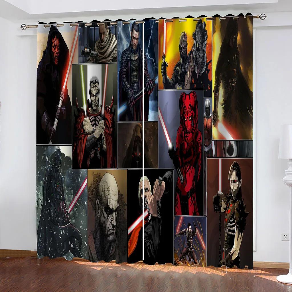 

Элегантные занавески для комнаты, 2 шт., 3D-печатные аниме-персонажи, занавески для гостиной, верхние шторы с люверсами для гостиной W70xH160cmx2&hook