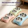 Durable Pet Stainless Steel Double Bowl Rust Resistant Cat Dog Food Water Dish for Small Medium Pets Home Use