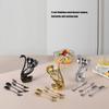 Rustproof Stainless Steel Ice Creams Spoon And Cocktails Fork Pack With Elegant Cygnet Stand Base For Gift