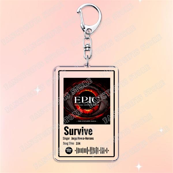 Hot Epic The Musical Songs Keychains for Women Accessories Bag Wouldn't You Like No Longer You Music Keyings Jewelry Fans Gifts