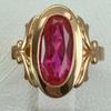Vintage Gorgeous Inlaid Oval Synthetic Ruby Golden Plated Ring for Women Elegant Temperament Banquet Festival Jewelry Accessory