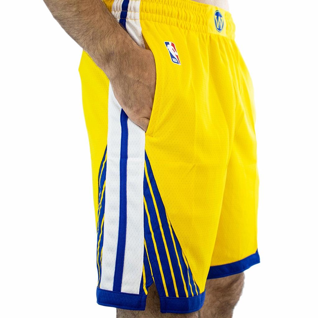 Jordan NBA Golden State Warriors Logo Print Elastic Waist Sports Casual Shorts Men Shorts Yellow CV9560-728
