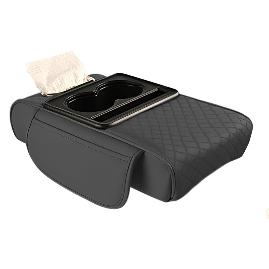 Car Armrest Box 7.5cm Thicken Height Pad Arm Rest Cushion With Pocket Tissue Cup Holder Memory Cotton Elbow Support Height Pad