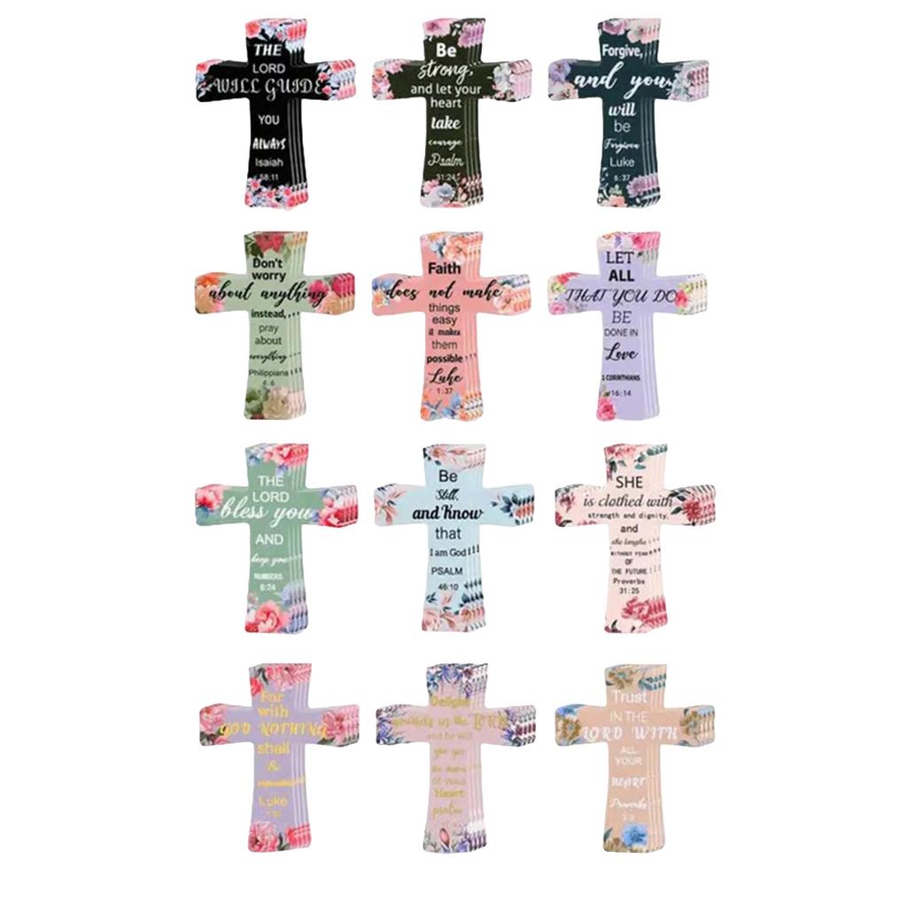 12/16/24 Pcs Christian Cross Magnetic Page Markers Religious Bible Verses Bookmarks Magnetic Page Clips for Women & Men