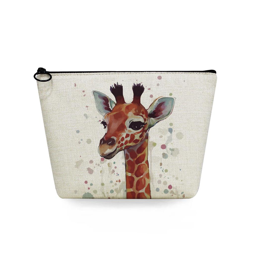 Women Giraffe Print Cosmetic Bag Toiletries Organize Travel Storage Case 6870