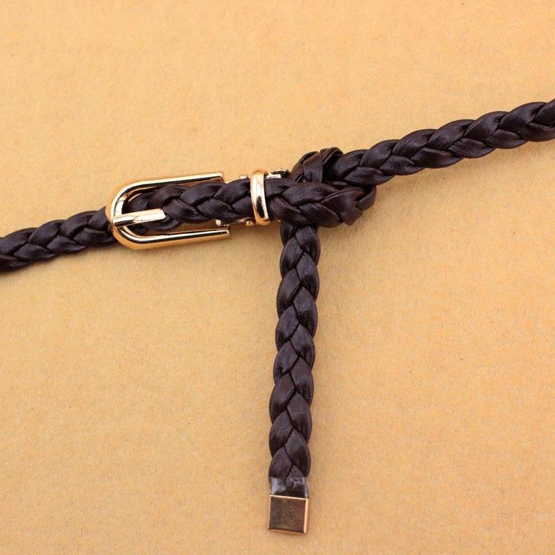 PU Vevbelte Damebelte Stil Godterifarger Hamp Tau Flettet Belte Damebelte Til Kjole