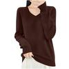 Women's Knit V-Neck Long-Sleeve Top Casual Comfort Long-Sleeve Blouse
