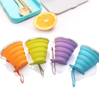 Silicone Folding Cups Travel Eco-friendly Kettle Portable Gargle Retractable Gift Drinking Cups.