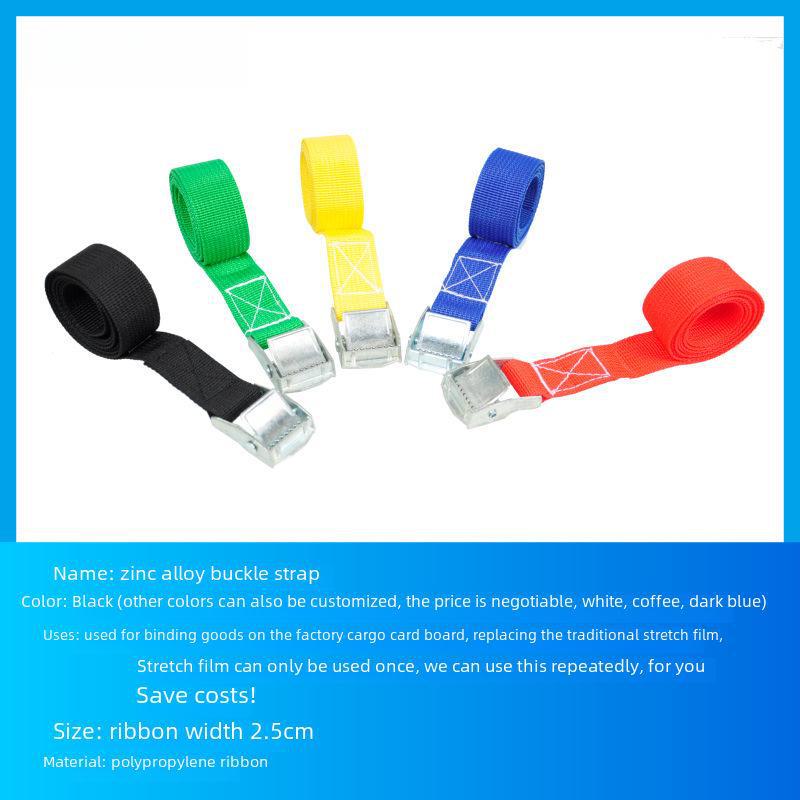 Black Zinc Alloy Buckle Strap for Cargo Luggage with Polypropylene Tightening Wire