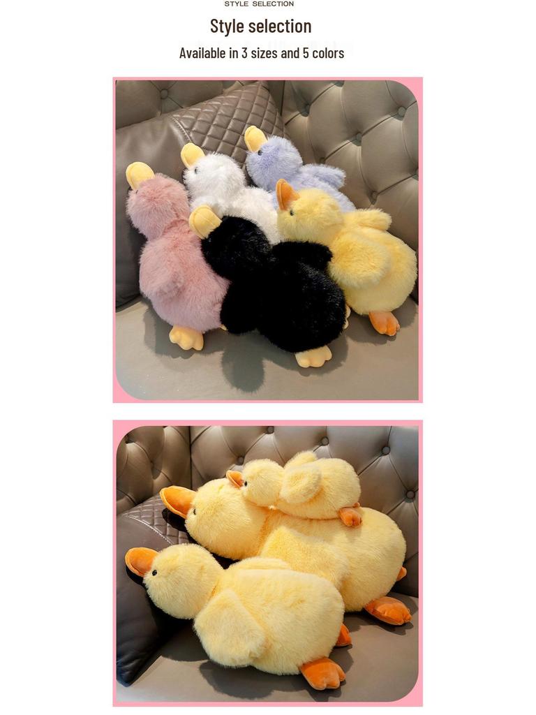 Adorable Yellow Duck Lumbar Pillow - Cute and Fluffy Cushion for Sofa, Office, or Bedside.
