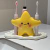 Creative Ceramic Pen Holder Waterproof Star Shaped Electric Toothbrush Holder Non Slip Portable Toothbrush Storage Rack