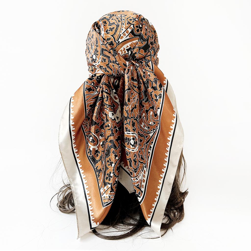 New 90cm Scarf for Women: New Headscarf, Cashew Flower Shawl, Vintage Paisley Square Scarf
