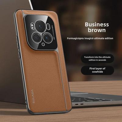Echtes Leder Honor Magic6 Pro Sturzschutzhülle