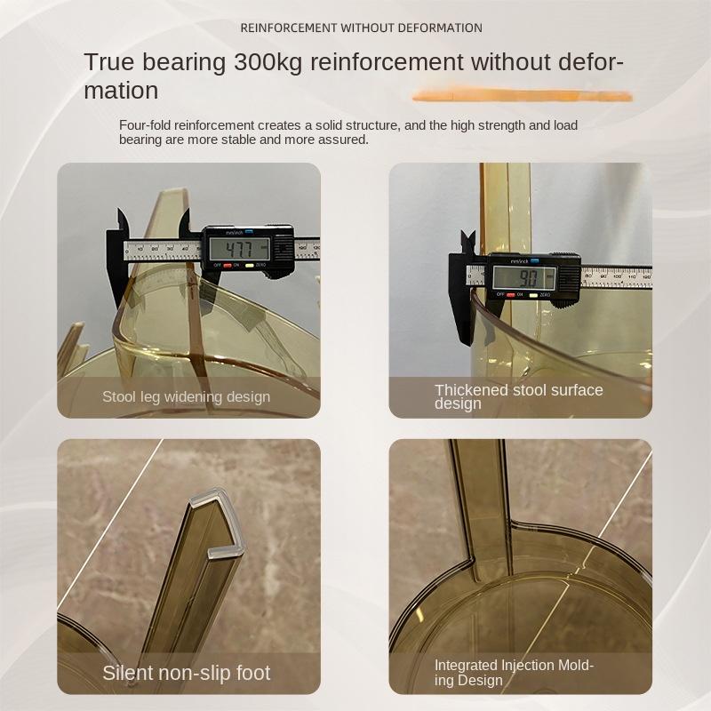 Kreativní moderní jednoduchý styl taburetky průhledné stohovatelné plast zahuštěný akrylový kulatý nábytek pro domácnost zahuštěný