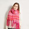 Rainbow Winter Cashmere Scarves Tassel Long Shawl Sweet Stripe Wool Scarf  Student