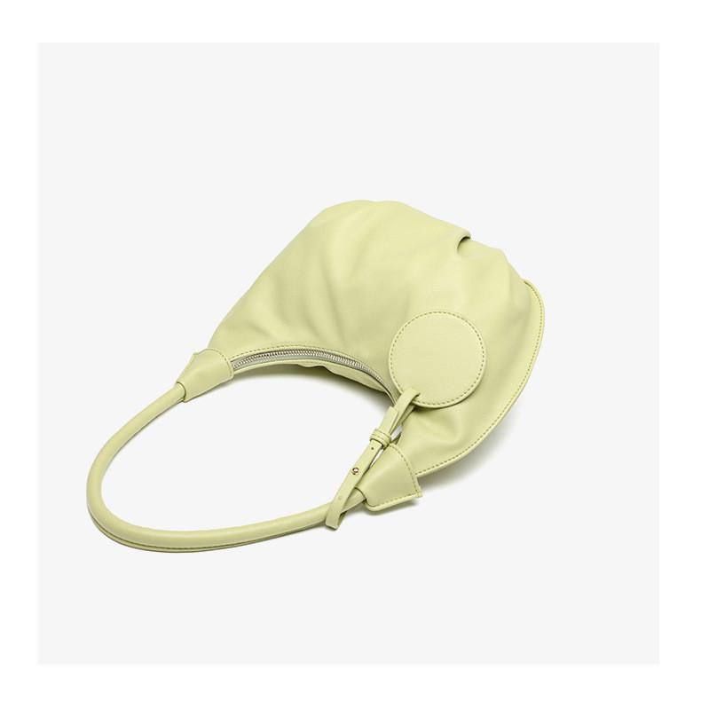 IELGY Cloud Bag Korean Style Niche High-End French Style Pleated Fashion All-Match Soft Leather Portable Dumpling Bag