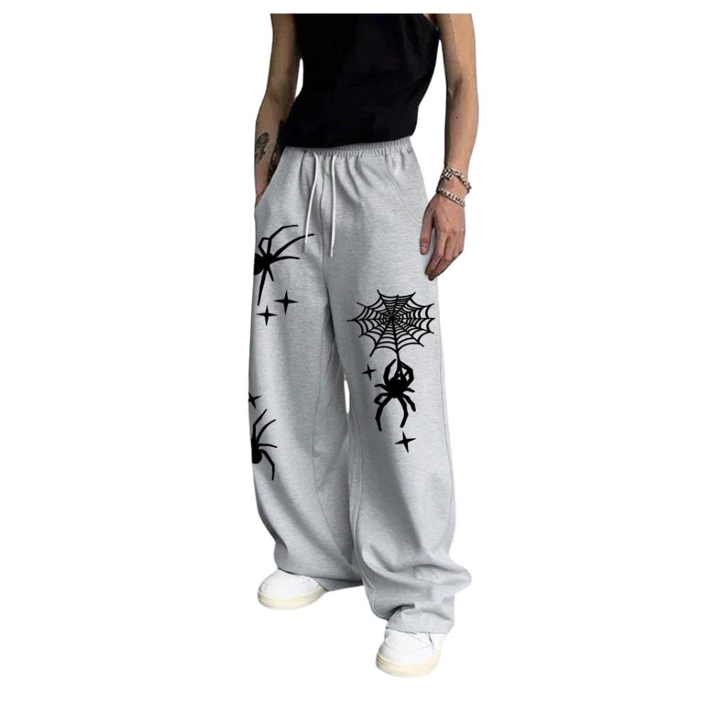 Fitness Harajuku Y2K Men's Graphic Sweatpants Drawstring Joggers Pants Baggy Straight Gym Running Workout Pants