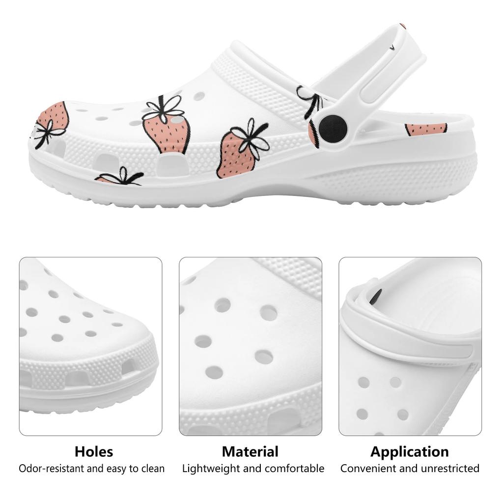 Fun Printed EVA Travel Clogs Unisex Easy Clean Breathable Travel Use Slip On Beach Garden Daily Walking Casual Slippers Beach Wear