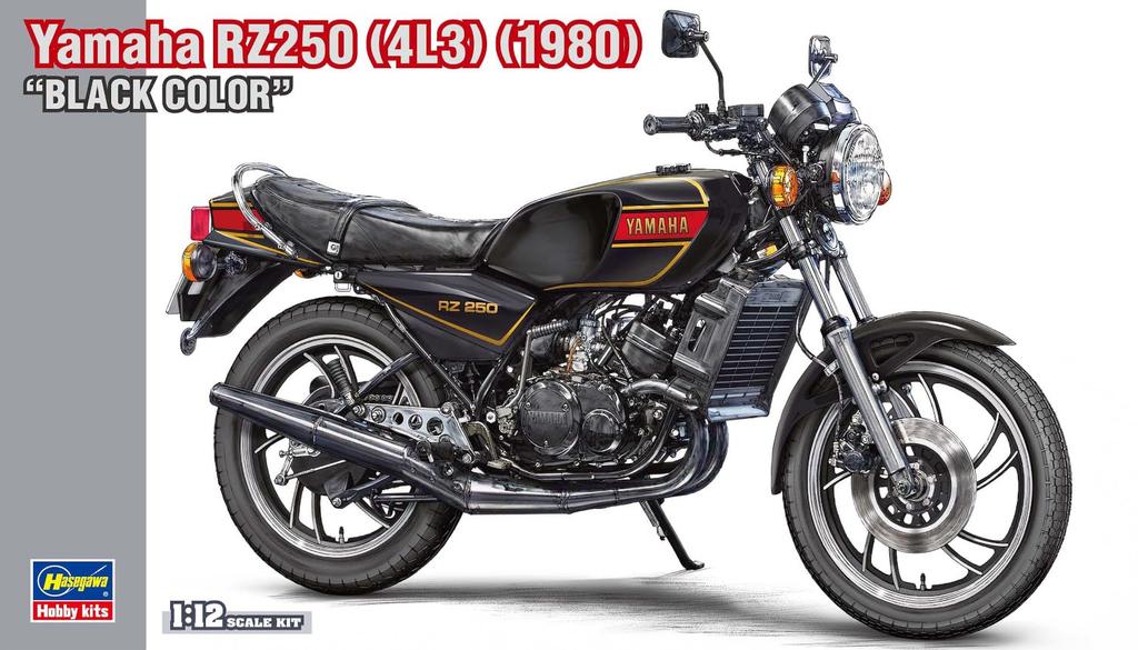 Hasegawa Yamaha RZ250 Plastic Model Kit 21781 1/12 (4L3) (1980) "Black Color" (Motorcycle)