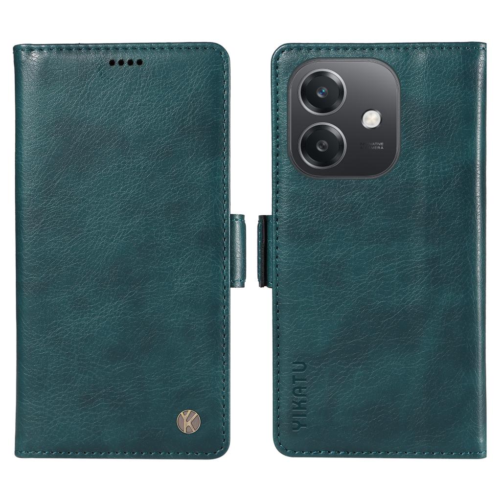 YIKATU For Oppo A5x 5G/A3x 4G/5G (India)/A3 4G/5G/A60 5G/A40 4G/A40M 4G Case PU Leather Phone Cover Litchi Texture