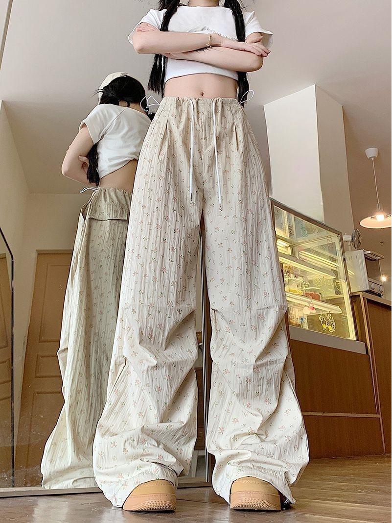 

Women s Khaki Floral Jumpsuit - High-Waisted Slimming Quick-Dry Casual Pants for Summer 2025. Medium хаки