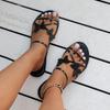 Comfortabele Dames Slip-on Sandalen met Ronde Neus en Strik - Grote Maat, Platte Zool, Enkele Band voor Buitengebruik