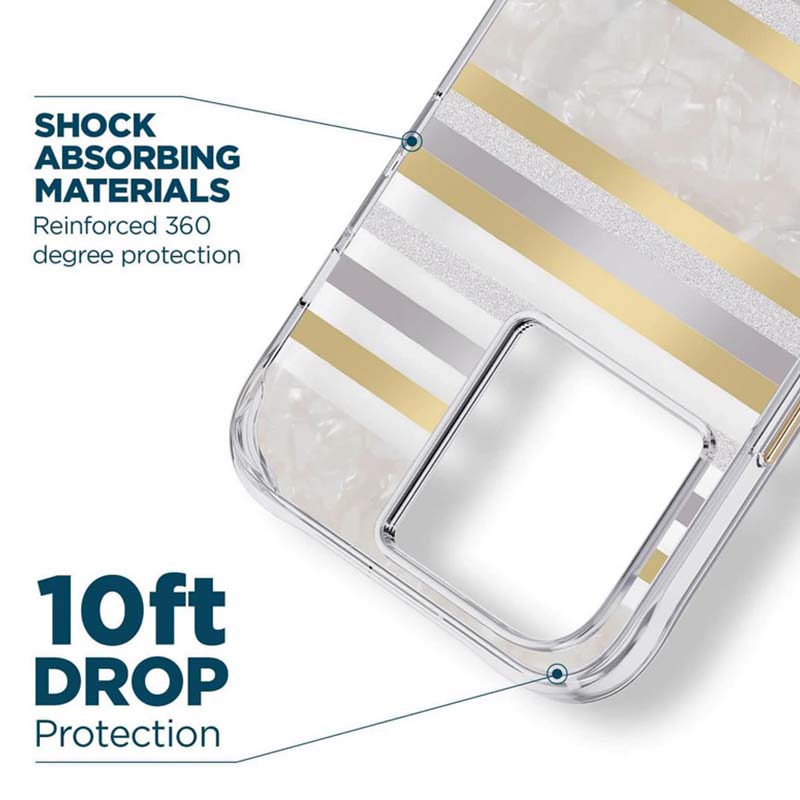 Case-Mate Pearl Stripes Magsafe - Etui Iphone 14 Pro Max Zdobione Masą Perłową (Pearl Stripes)