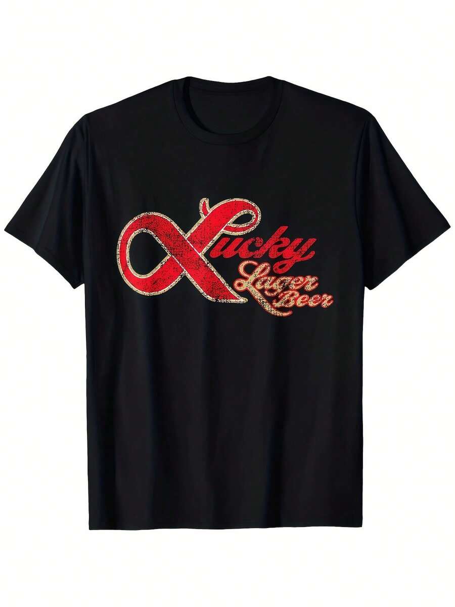 Lucky Beer Graphic Printed T-Shirt, Unisex s Printed T-Shirt M