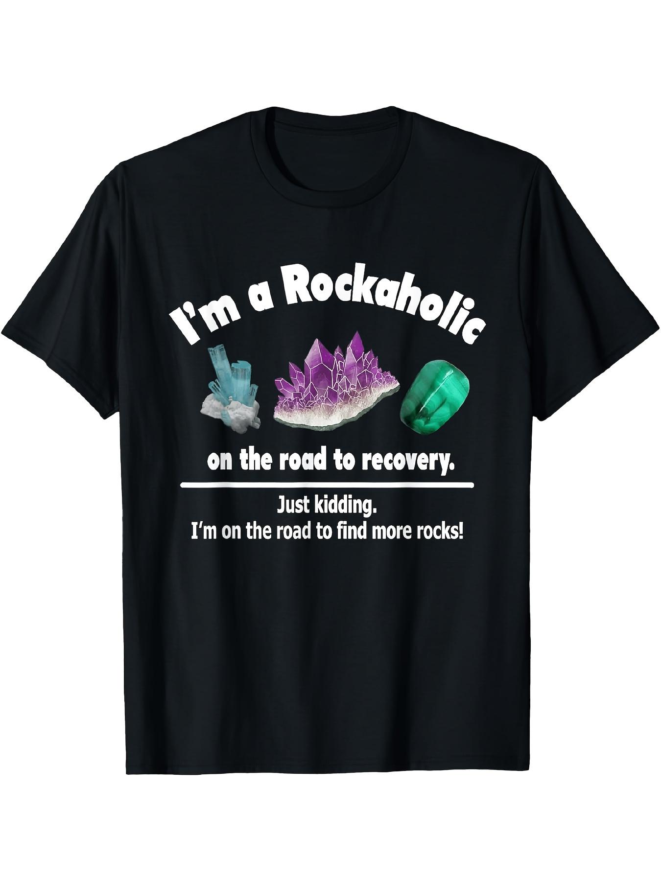 

Men s Vintage Rock T-Shirt Suitable for Concerts & Casual Wear - Retro I Am a Rock Enthusiast Slogan & Crystal Design XL