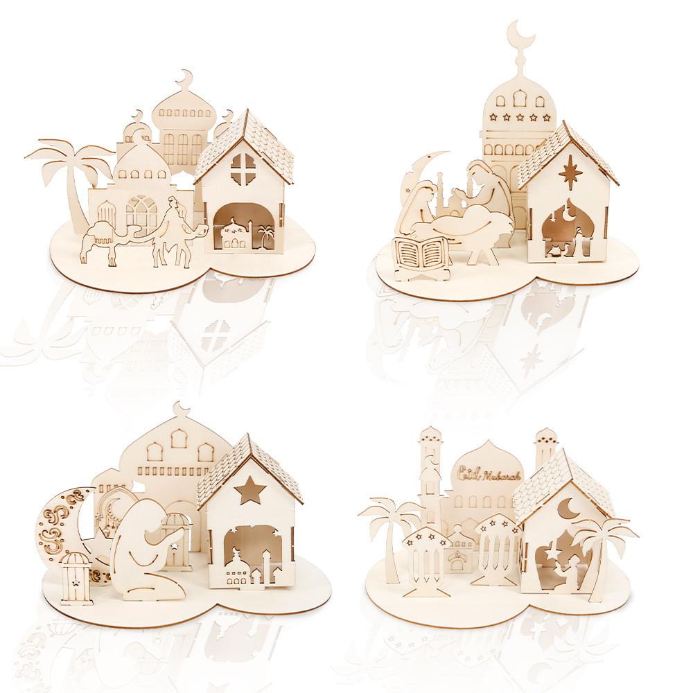 Eastern Artistic Middle Celebration Wooden Decor Accent For Festive Occasions Handmade Diy Puzzle Art Piece