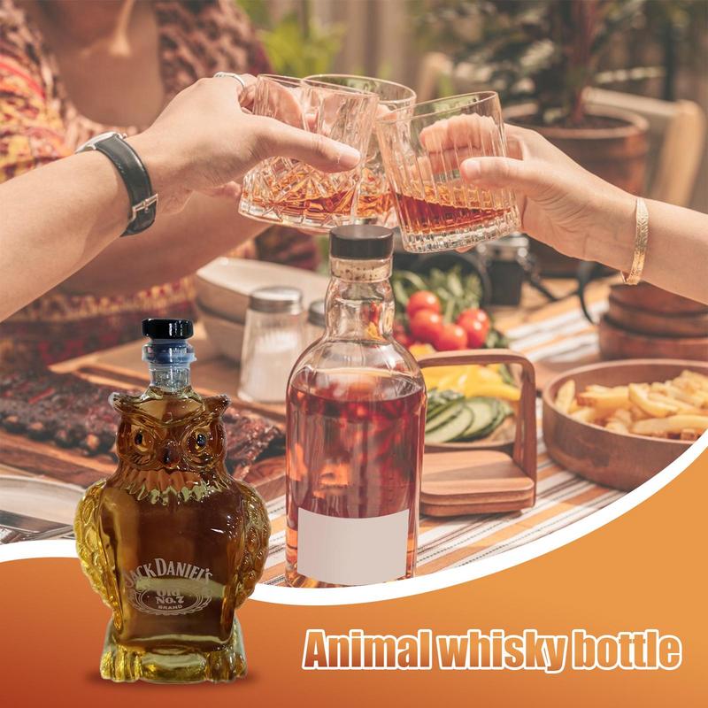 Whiskey Liquor Decanter Animal Statue Glass Bottle Whiskey Decanter Liquor Bottle Home Decorations Wine Container for Alcohol