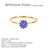 eManco Unique Personalized Natural Birthstone Rings Stainless Steel Elegant Jewelry for Women's Parties Daily Wear Gifts