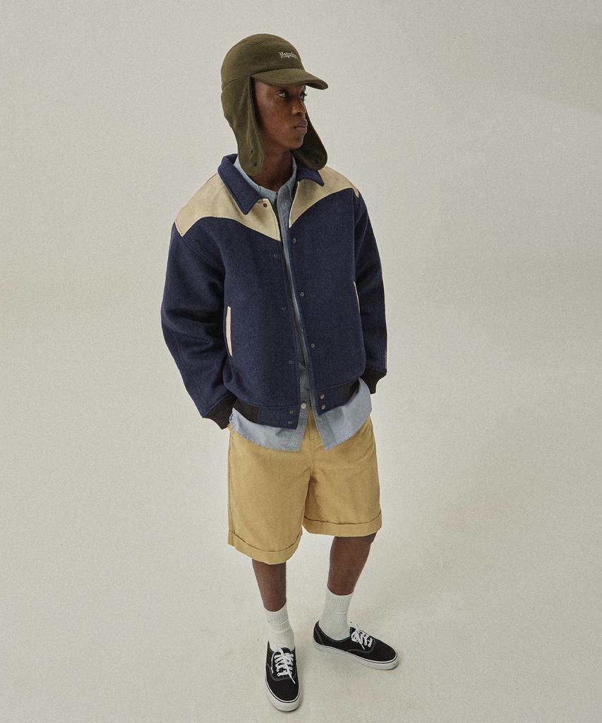 Magoodgan Varsity 5703 Western Wool Padded Navy Stadium Jacket