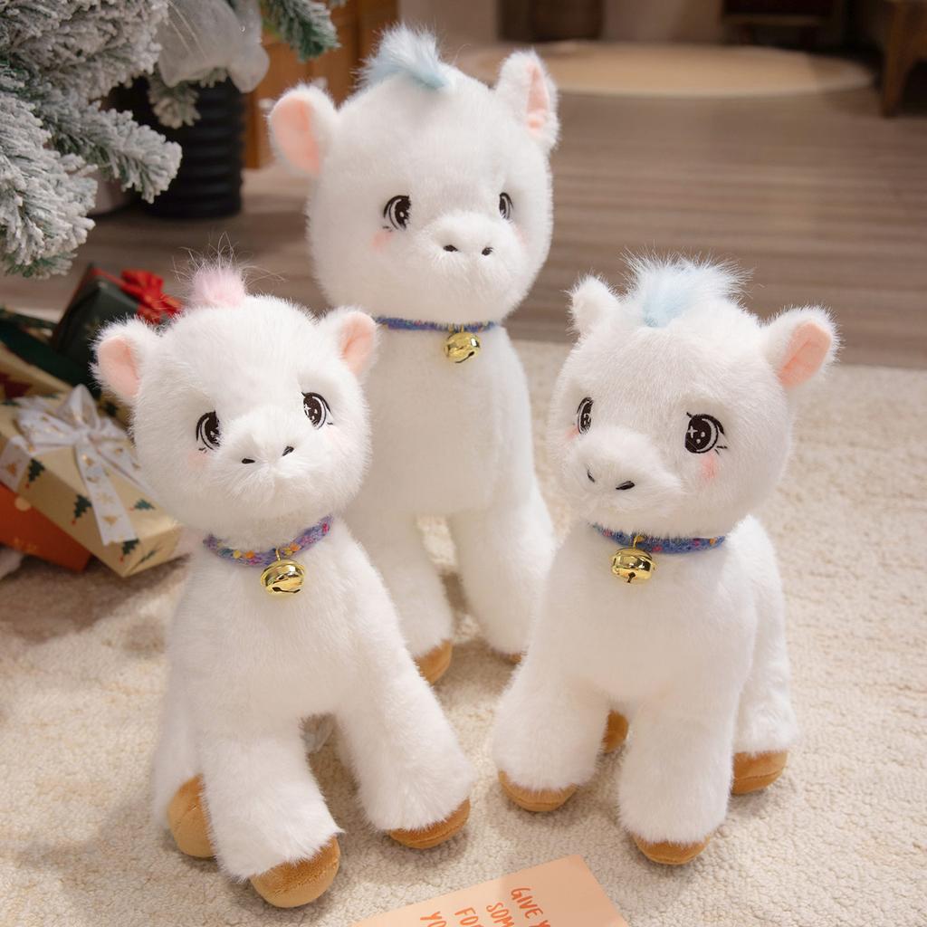 Cute Cute White Pony Plush Toy Pony Zodiac Horse Doll Children'S Company Soothing Doll