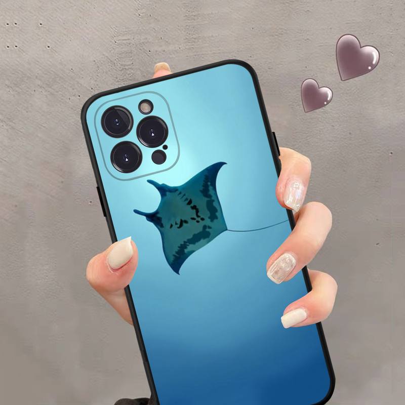 Manta Ray Phone Case Silicone Soft For Iphone 14 13 12 11 Pro Mini XS MAX 8 7 6 Plus X 2020 XR Shell